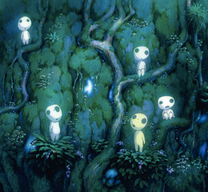 Princess Mononoke's Glowing Kodama Friends (Set of 5 figures)