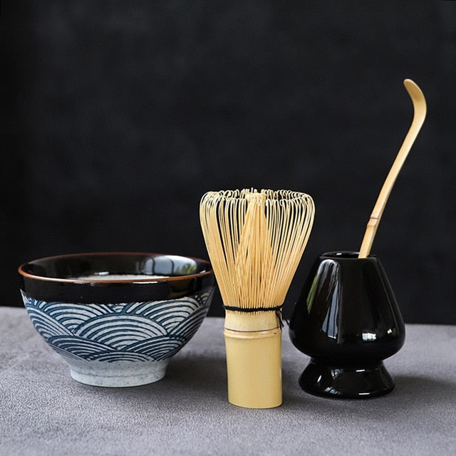 Traditional Matcha Set Made In Ceramic - Blue Waves Edition