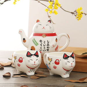 Kawaii Maneki Neko (Japanese Lucky Cat) Tea Set Made in Porcelain – Sugoii  Japan Shop